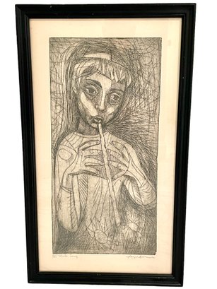 Irving Amen (1918-2011) Pencil Hand Signed , Titled ' Little Song'  Limited Edition #16/60