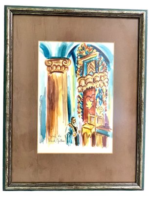 David Gilboa ( Romanian/Israeli 1910-1976) Hand Signed Watercolor Painting. Well Known Artist.