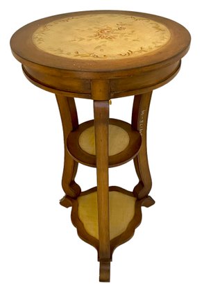 Newer 3 Tier,provincial  Style Round Side Table.
