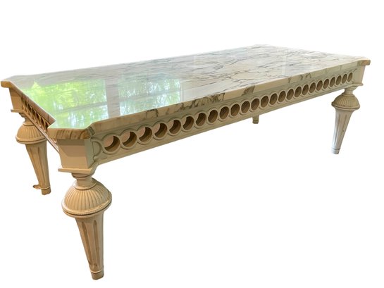 Good Quality , Vintage French Provincial Marble Top Coffee Table.
