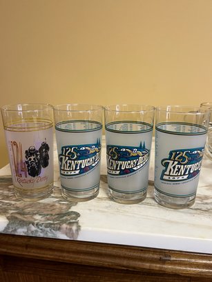 Set Of 4 Vintage Collectible Kentucky Derby Glasses