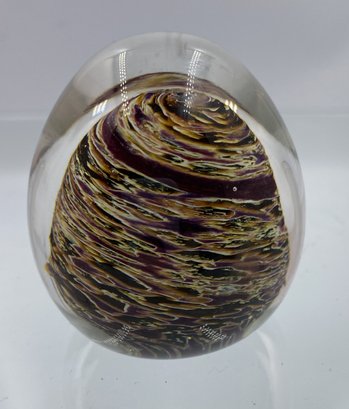 Small Glass Paper Weight - Signed