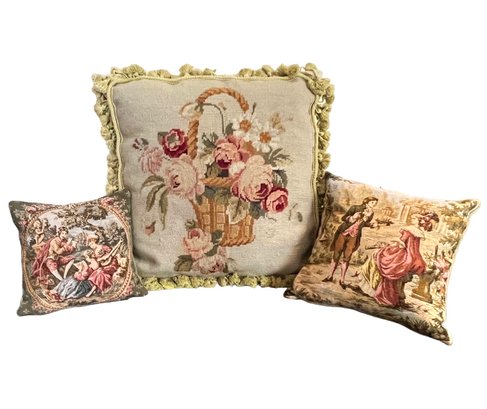 A Group Of Three Custom Made Pillows