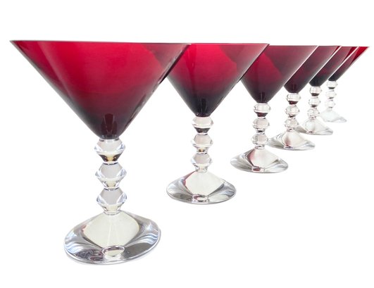 Baccarat 'Vega' Ruby Martini Glasses - Set Of Six