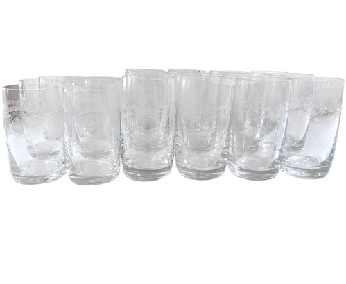 Set Of Eighteen Etched Tumblers