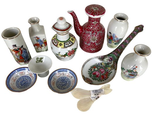 A Collection Of Vintage Chinese Porcelain Objects