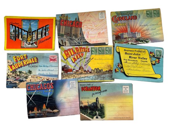 Vintage Souvenir Fold-Out Postcards - Various Cities