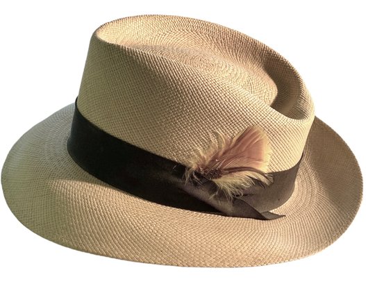 Vintage Straw Panama Mens Hat (D)