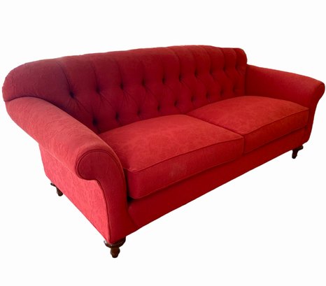 Lillian August Essentials Red Embossed Upholstered Sofa