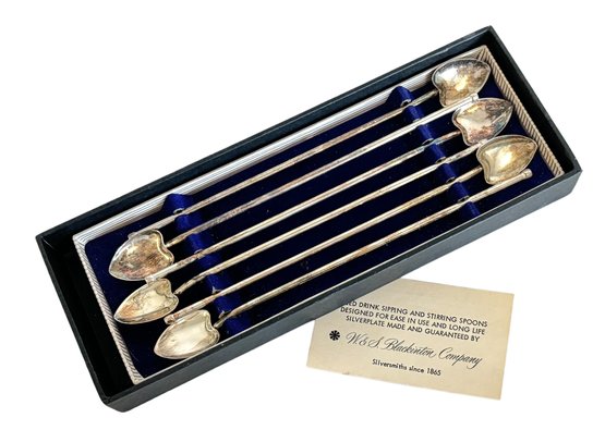 Silver Plated Iced Drink Sipping And Stirring Spoons