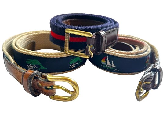 Three Vintage Preppy Boys Belts