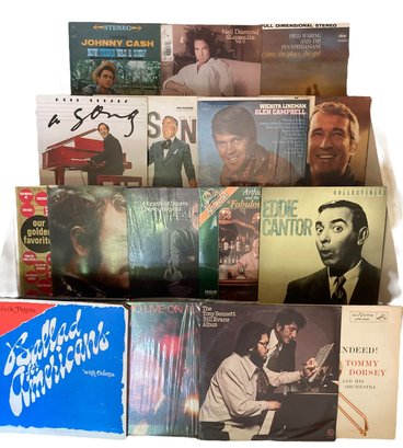 Collection Of 14 LP Albums - Eddie Cantor, Tony Bennett, Neil Diamond And More (v)