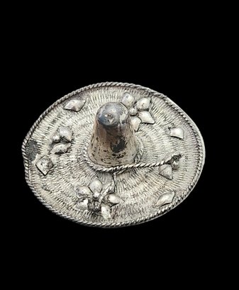 Vintage Sterling Silver Mexican Sombrero Pendant