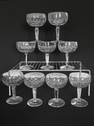 Set Of 9 Vtg Waterford Irish Crystal 'KILDARE' Champagne/tall Sherbet Glasses 5-1/4' X 3-58'