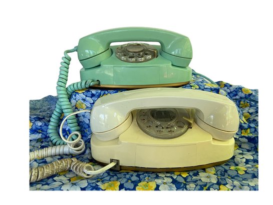 Pair Of Vintage Rotary Princess Phones