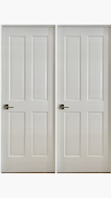 A Pair Of Solid Wood 4 Panel Doors - 36 X 80 - Loc A