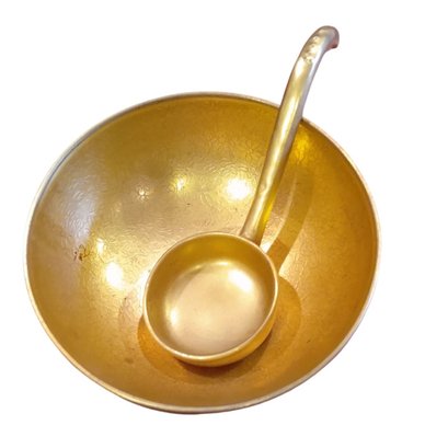 Stunning Gold Pickard Bowl And Ladle