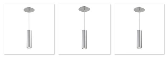 Three WAC Lighting Caliber 10' Pendant Lights In Brushed Aluminum - Retail For $239 Each