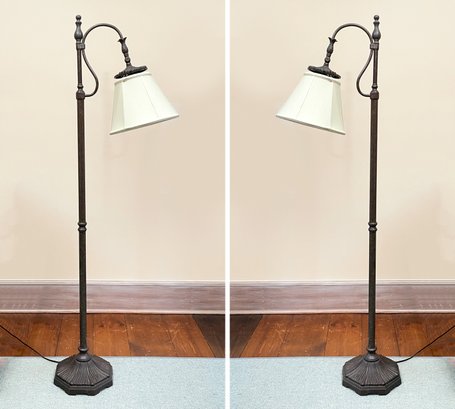A Pair Of Bronze Reading Lamps