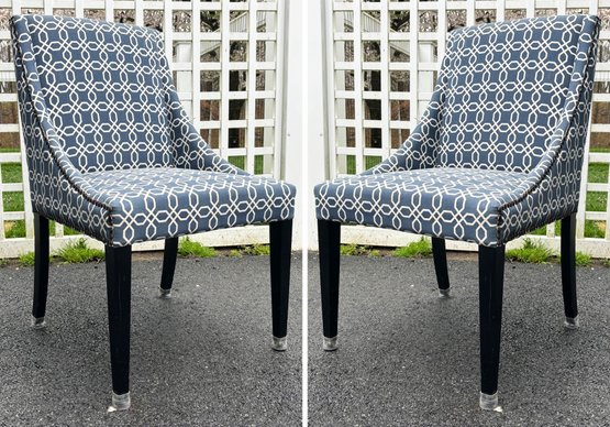 A Pair Of Modern Side Chairs In Geometric Print By Abbyson Living