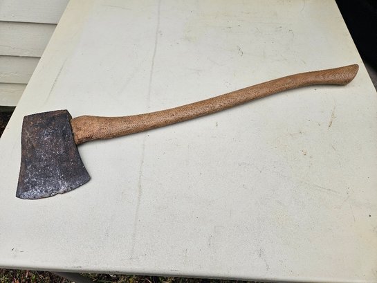 Auction Item #64: Vintage Jumbo Ax With 26' Handle. Edge Needs Sharpening