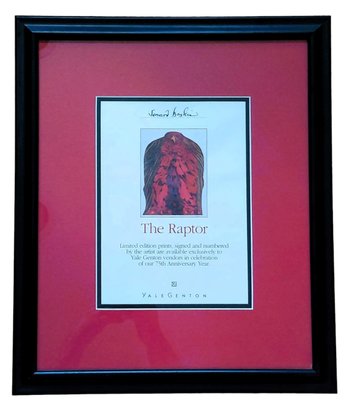 Artist Leonard Baskin  (August 15, 1922  June 3, 2000) Signed 'The Raptor' Yale Limited Edition Print