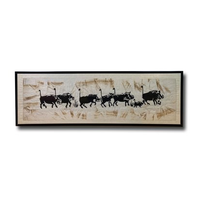 Batik Of Wild Boar -Framed Behind Acrylic Unsigned
