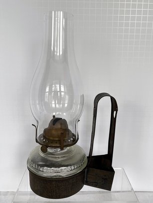Vintage Hanging Wall Mounted Oil Lamp 12.5'
