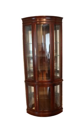 Solid Wood Curved Corner Curio Cabinet