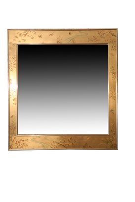 Amazing La Barge Reverse Painted Eglomise Framed Mirror In The Chinoiserie Style, Signed