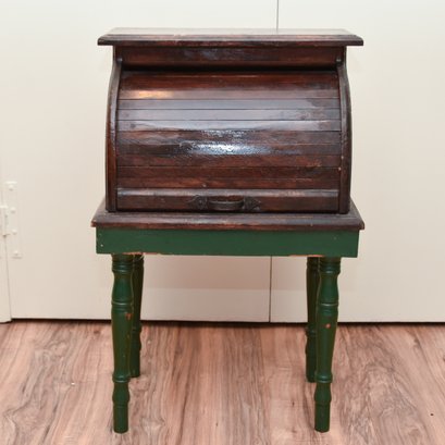 Vintage Oak Child's Roll Top Desk Or Use As Unique Side Table