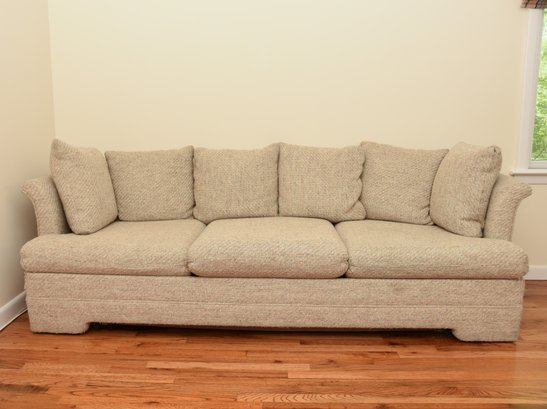 Full Size Sleeper Sofa With Tan Tweed Fabric