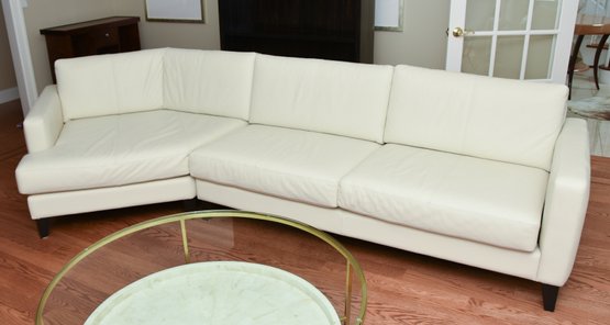 Bo Concept White Leather 3 Cushion Couch