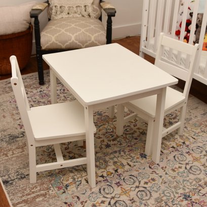 Children's Wood Activity Table And 2 Matching Chairs