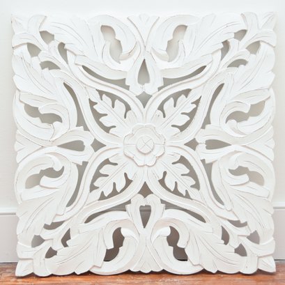 White Wood Lattice Wall Art