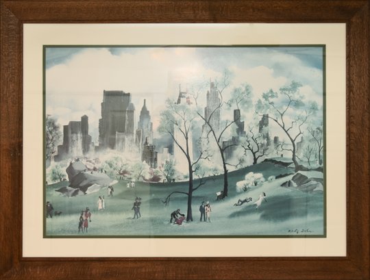 'Spring In Central Park' By Adolph Dehn Framed Lithograph