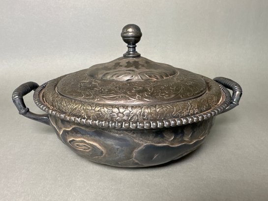 Derby Silver Plated Serving Bowl With Ironstone Insert