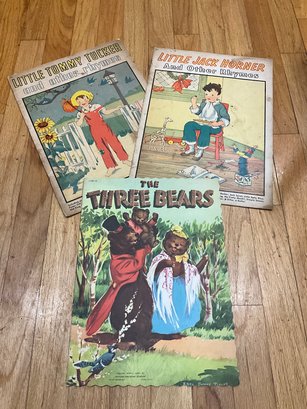 Two Vintage Oversize Childrens Books Three Bears And Nursery Rhymes