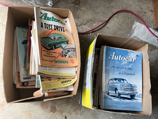 2 Boxes FULL Of Autocar Magazines From 1956