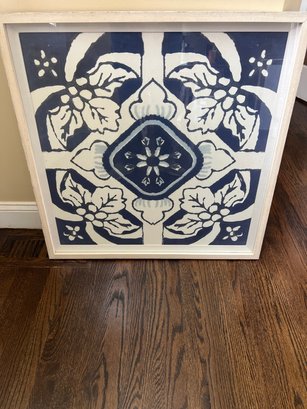 Framed Block Print Style Wall Hanging