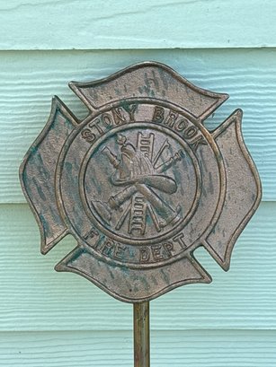 Vintage Brass Stony Brook New York Long Island Fire Department Firemans Grace Marker