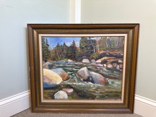 Signed Vintage Tsoukas Original Landscape Oil Painting, Canada