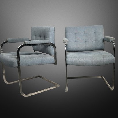 Pair Of Vintage Robert Haussman Style Armchairs