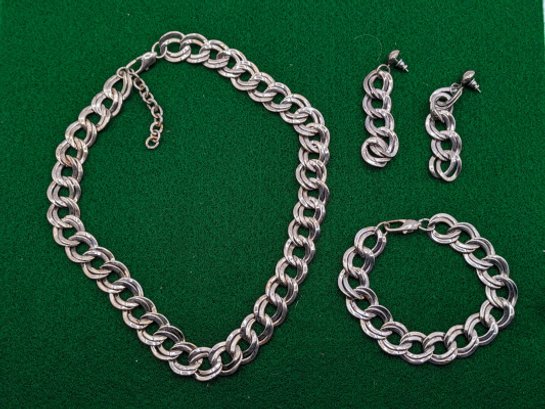 Matching  Double Chain Link Jewelry Set
