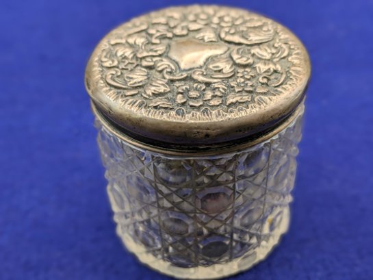 Antique Jar With Silver Lid (plus Plenty Of Buttons)