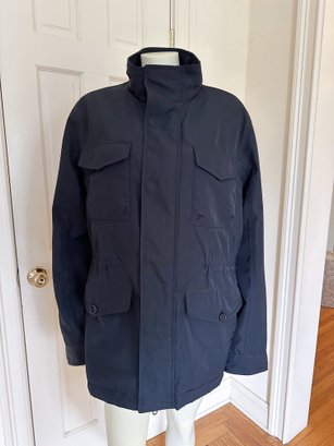 Johnston & Murphy Men's Black All Weather Coat With Adjustable Waist