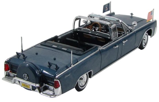1/24 Scale Diecast 1961 Lincoln Continental  X-100 Kennedy Presidential Parade Vehicle With Display Case