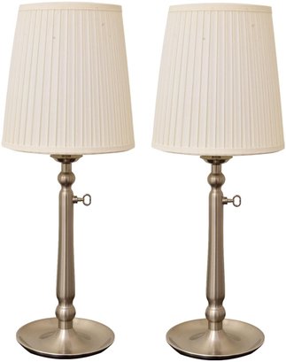 Pair Of Ikea Gothem Brushed Nickel Table Lamps