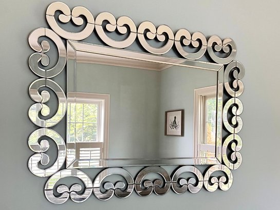 Gorgeous Large Silver Geometric Wall Mirror
