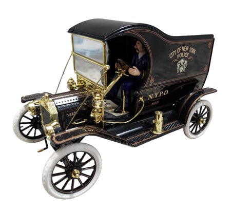 GEARBOX Diecast Vehicle, 1912 Ford Model T, 1:16 Scale NYPD Transport Wagon With Display Case